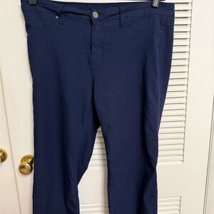 Royalty For Me Navy Straight Leg Stretch Ankle Pants